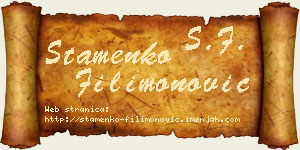 Stamenko Filimonović vizit kartica